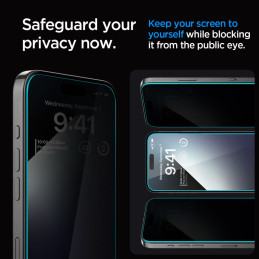 Spigen Glas.tR EZ Fit Privacy grūdintas stiklas, skirtas iPhone 15 Pro