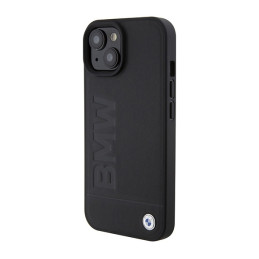 BMW Signature Logo Imprint MagSafe dėklas iPhone 15 - juodas