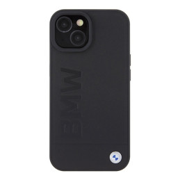 BMW Signature Logo Imprint MagSafe dėklas iPhone 15 - juodas