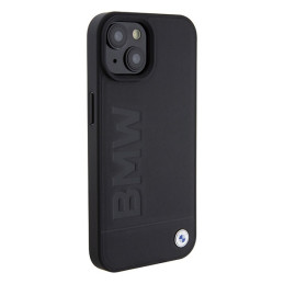 BMW Signature Logo Imprint MagSafe dėklas iPhone 15 - juodas