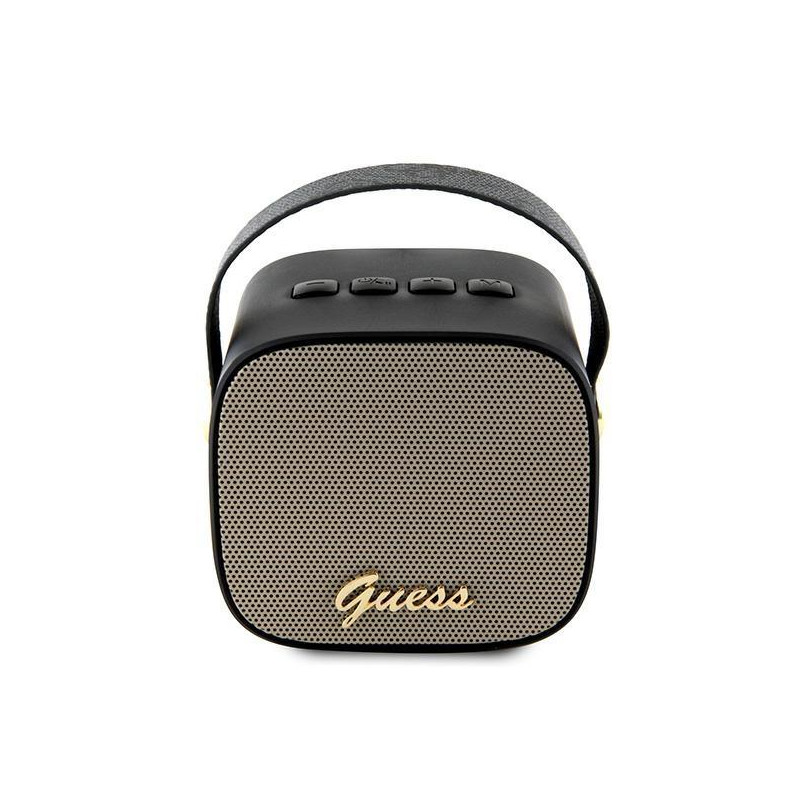 Guess 4G Leather Script Logo Mini garsiakalbis – juodas