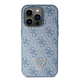 Guess Crossbody 4G metalinis logotipo dėklas, skirtas iPhone 14 Pro Max - mėlynas