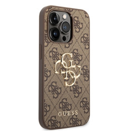 Guess 4G Big Metal Logo dėklas, skirtas iPhone 15 Pro - rudas