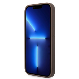 Guess 4G Big Metal Logo dėklas, skirtas iPhone 15 Pro - rudas