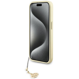 Guess 4G Charms Collection dėklas, skirtas iPhone 15 Pro - rudas