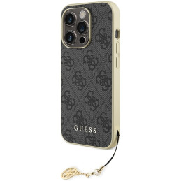 Guess 4G Charms Collection dėklas iPhone 15 Pro - pilkas
