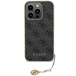 Guess 4G Charms Collection dėklas iPhone 15 Pro - pilkas