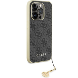 Guess 4G Charms Collection dėklas iPhone 15 Pro - pilkas