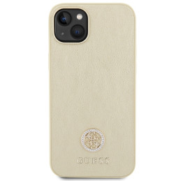 Guess Strass Metal Logo dėklas, skirtas iPhone 15 Plus - auksinis
