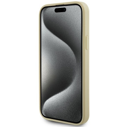 Guess Strass Metal Logo dėklas, skirtas iPhone 15 Plus - auksinis