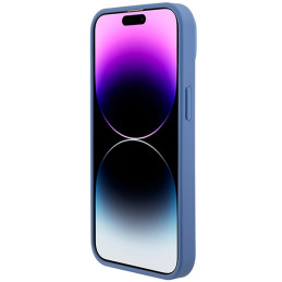 Guess Leather 4G Triangle Strass dėklas iPhone 15 - mėlynas