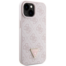 Guess Crossbody 4G metalinis logotipo dėklas iPhone 15 - rožinis