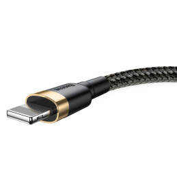 Baseus Cafule USB-A / Lightning 1.5A QC 3.0 laidas 2 m - juoda ir auksinė