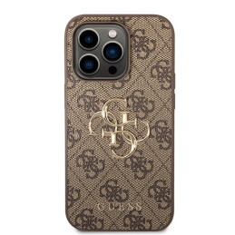 Guess 4G Big Metal Logo dėklas, skirtas iPhone 15 Pro Max - rudas