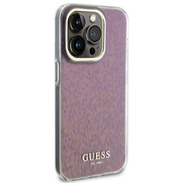 Guess IML Faceted Mirror Disco Iridescent dėklas iPhone 15 Pro Max - rožinis