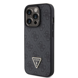 Guess Crossbody 4G metalinis logotipo dėklas, skirtas iPhone 15 Pro Max - juodas