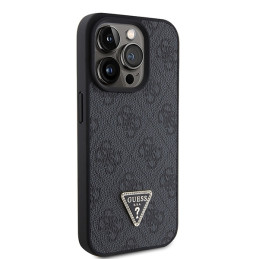 Guess Crossbody 4G metalinis logotipo dėklas, skirtas iPhone 15 Pro Max - juodas