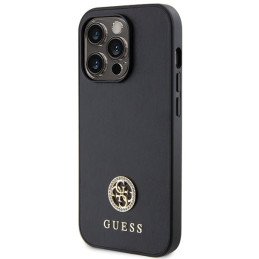 Guess Strass Metal Logo dėklas, skirtas iPhone 15 Pro Max - juodas