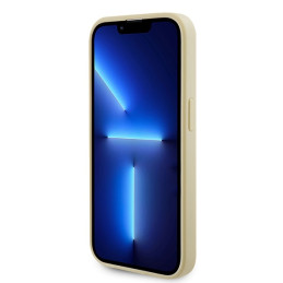 Guess Saffiano MagSafe dėklas iPhone 15 Pro - auksinis