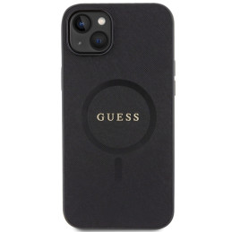 Guess Saffiano MagSafe dėklas iPhone 15 - juodas