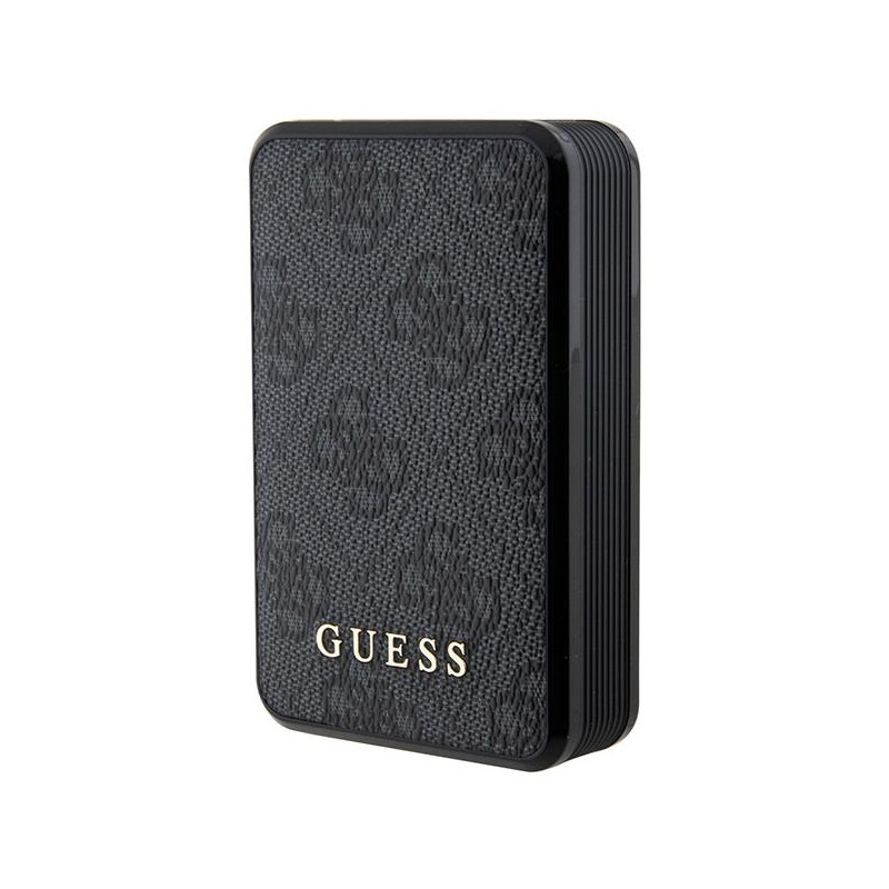 Guess 4G odinis metalinis logotipas Powerbank 18W 10000mAh - juodas