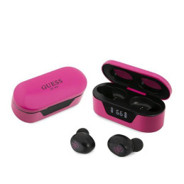 Guess TWS Bluetooth ausinės + prijungimo stotelė - rožinė