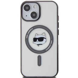 Karl Lagerfeld IML Choupette& 39 s Head MagSafe dėklas iPhone 15 - skaidrus