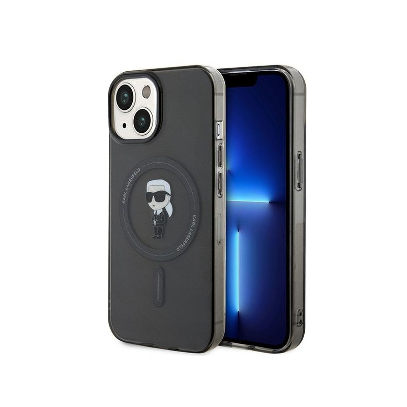 Karl Lagerfeld IML Ikonik MagSafe dėklas iPhone 15 - juodas