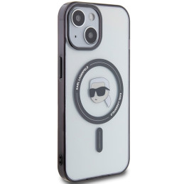 Karl Lagerfeld IML Karl& 39 s Head MagSafe dėklas iPhone 15 - skaidrus