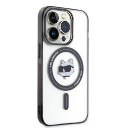 Karl Lagerfeld IML Choupette Head MagSafe dėklas, skirtas iPhone 15 Pro Max – skaidrus