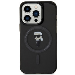 Karl Lagerfeld IML Ikonik MagSafe dėklas iPhone 15 Pro Max - juodas