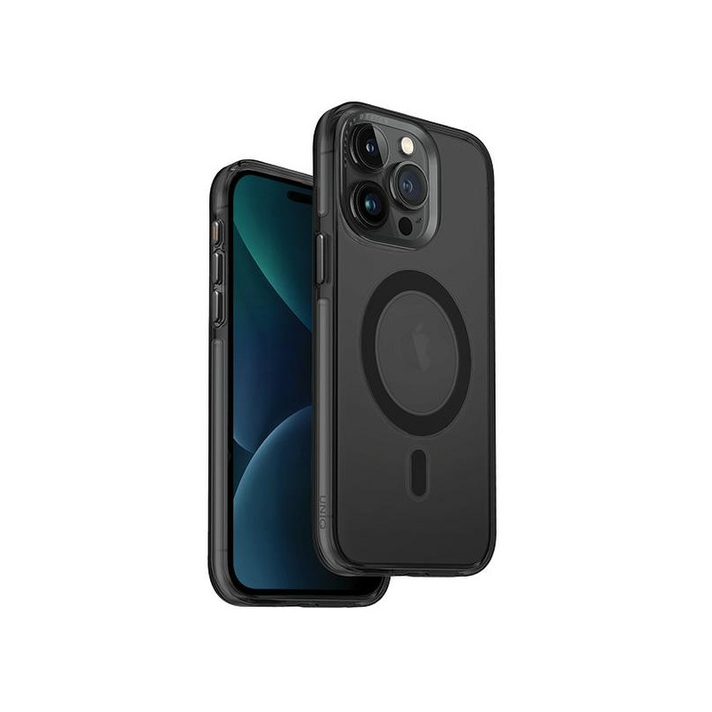 UNIQ Calio Magclick įkrovimo dėklas, skirtas iPhone 15 Pro - pilkas