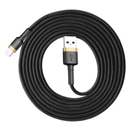 Baseus Cafule USB-A / Lightning 1.5A QC 3.0 laidas 2 m - juoda ir auksinė