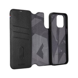 Dekoduotas nuimamas piniginės dėklas, odinis su MagSafe, skirtas iPhone 15 Pro Max – juodas