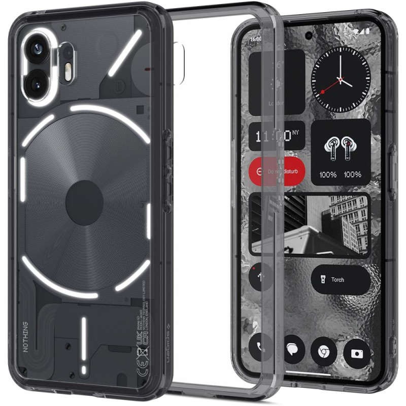 Spigen Ultra Hybrid dėklas for Nothing Phone 2 - permatomas pilkas
