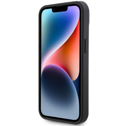 AMG Leather Debossed Lines dėklas iPhone 15 - juodas