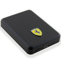 Powerbank Ferrari Metal Logo MagSafe 15W 5000mAh - juoda