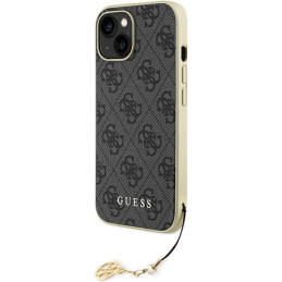 Guess 4G Charms Collection dėklas iPhone 15 - pilkas