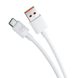 3mk Hyper Cable USB-A / USB-C 1,2m 5A - baltas