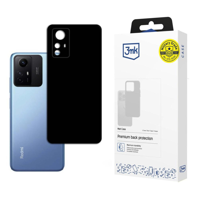 3mk matinis dėklas, skirtas Xiaomi Redmi Note 12s - juodas