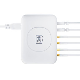 3mk Hyper Charger PowerMax 100W stalinis įkroviklis belaidis 4x USB-C 2x USB-A - balta