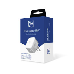 3mk Hyper Charger 35W 2x USB-C tinklo įkroviklis - baltas