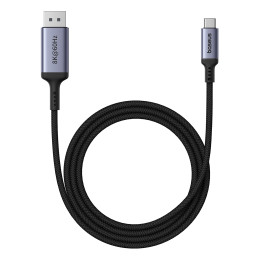 „Baseus“ didelės raiškos serijos USB-C prie „DisplayPort 1.4 8K 60Hz“ vienkryptis kabelis 2 m – juodas