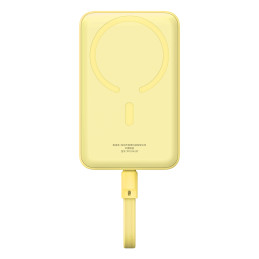 Baseus Magnetic Mini MagSafe 10000mAh 30W maitinimo blokas su įmontuotu USB-C laidu – geltonas + Baseus Simple Series US...