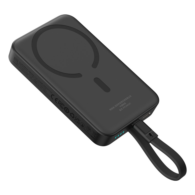 Baseus Magnetic Mini MagSafe 10000mAh 30W maitinimo blokas su įmontuotu USB-C laidu – juodas + Baseus Simple Series USB-...