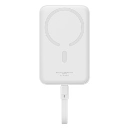 Baseus Magnetic Mini MagSafe 10000mAh 30W maitinimo blokas su įmontuotu USB-C laidu – baltas + Baseus Simple Series USB-...