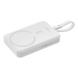 Baseus Magnetic Mini MagSafe 10000mAh 30W maitinimo blokas su įmontuotu USB-C laidu – baltas + Baseus Simple Series USB-...