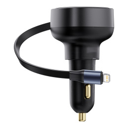 Baseus Enjoyment Pro USB-C (moteriškas) / Lightning (vyriškas) 60 W automobilinis įkroviklis - juodas