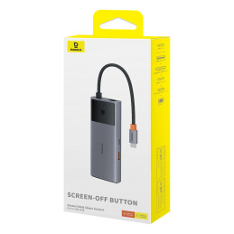 USB HUB 6in1 Baseus Metal Gleam Series II USB-A/ USB-C/ USB-C PD/ HDMI/ RJ45 – juodas