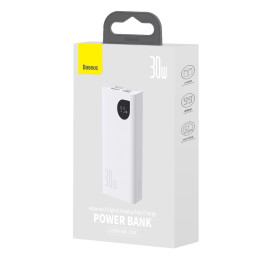Baseus Adaman2 maitinimo blokas su skaitmeniniu ekranu 2x USB-A / 1x USB-C 10000mAh 30W - balta